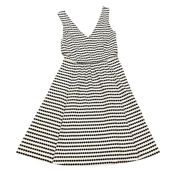 Anthropologie Maeve Cut-Out Textured Dress Sleeveless Striped V-Neck sz 0 - Picture 1 of 9